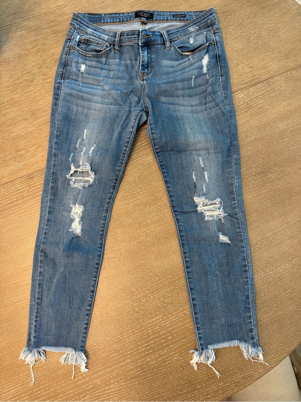 Judy Blue Distressed Blue Women's Jeans